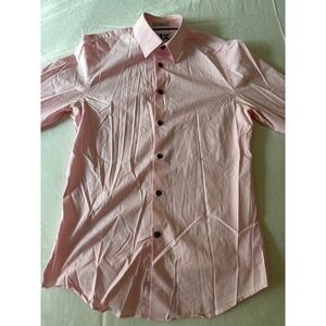 Express MX Button Down Shirt Kids XS Pink Good Fitted Long Sleeve Stretch